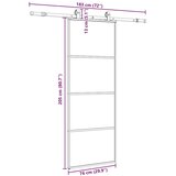  Klizna vrata s priborom crna 76 x 205 cm od ESG stakla | shoptok.hr