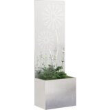 vidaXL Vrtni Sadič s Dekorativnom Pločom Srebrna 50 x 140 cm | shoptok.hr