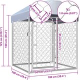 Vanjski kavez za pse s krovom 100 x 100 x 125 cm | shoptok.hr