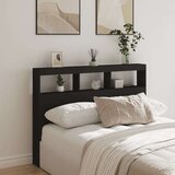 vidaXL Ormarić za uzglavlje s LED svjetlima crni 140 x 17 x 102 cm | shoptok.hr
