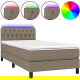 Maison Chic Box spring postelja - Vzmetna postelja z vzmetnico LED taupe 90x200 cm blago SL15151, (21904602) | Shoptok.si