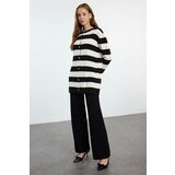Trendyol Black Striped Knitted Cardigan Trousers Top-Bottom Set | Shoptok.si