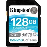 Kingston Spominska kartica SDXC 128GB Canvas GO Plus, 170/90MB/s, C10, UHS-I, U3, V30 | Shoptok.si