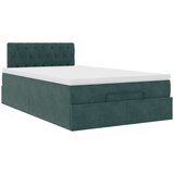 vidaXL Otomanski posteljni okvir z vzmetnico zelen 120x200 cm žamet, (21670829) | Shoptok.si