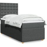 vidaXL Box spring postelja z vzmetnico temno siva 80x200 cm blago | Shoptok.si