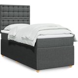 vidaXL Okvir kreveta s oprugama i madrac tamnosivi 80x200cm od tkanine | shoptok.hr