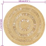  Ručno rađeni pleteni tepih od jute 90 cm | Eponuda.com
