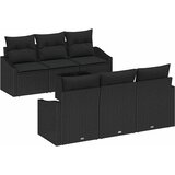  Set sofe s jastukom s jastukom 7 pcs Crna poliratan | shoptok.hr