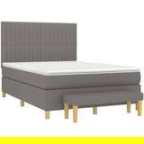  Box spring posteljni z vzmetnico temno siv 140x190 cm blago, (20901662) | Shoptok.si