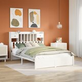 vidaXL Krevet s regalom z knjige bez madraca bijeli 140x200cm borovina Cijene