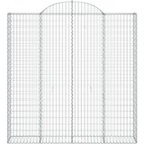  Obokane gabion košare 4 kosa 200x30x200/220 cm pocinkano železo, (20982001) | Shoptok.si