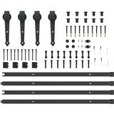  Komplet opreme za drsna vrata 427 cm jeklo črne barve, (22046861) | Shoptok.si
