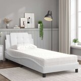  Krevet s madracem bijeli 100 x 200 cm od umjetne kože | shoptok.hr