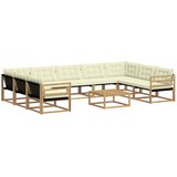 vidaXL Zunanja garnitura za sedenje z blazino 10 pcs Bela in krem, (5000269361) | Shoptok.si