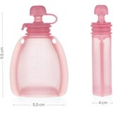 Zopa Silicone Refillable Baby Food Pouch vrečka za hrano 0 m+ Transparent Pink 120 ml | Shoptok.si