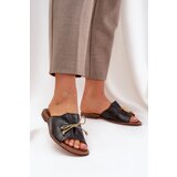 Boto Leather Flat Elegant Slippers With Bow Lewski 3572 Black | ePonuda.com