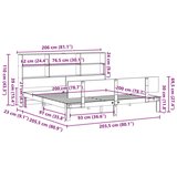 vidaXL Krevet s regalom za knjige bez madraca 200 x 200 cm od borovine | shoptok.hr