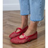 D/CEO Red mesh ballet flats with a buckle Turina | Shoptok.si