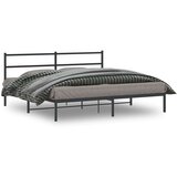 vidaXL Metalni okvir za krevet s uzglavljem crni 193x203 cm | shoptok.hr