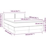  Box spring s madracem svjetlosivi 140x200 cm od tkanine | shoptok.hr