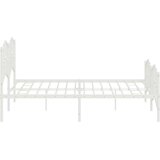 Metalni Kovinski posteljni okvir z vzglavjem in vznožjem bel 183x213 cm | Shoptok.si