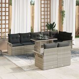  9-dijelni set vrtnih kauča s jastučićima svijetlosive poli ratana | shoptok.hr