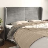 Vzglavje z ušesi svetlo sivo 203x23x118/128 cm žamet, (20934003) | Shoptok.si