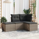 Maison Chic Seti vrtnega pohištva - Vrtna garnitura - Vrtni pohištvo set 4-delna z blazinami siv poli ratan, (21818003) | Shoptok.si