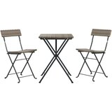  3-dijelni sklopivi bistro set od poliratana sivi | Eponuda.com
