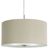 Searchlight Drum Pleat Stropna svetilka s 3 lučmi, kromirana, kremna, s steklenim difuzorjem in senčnikom, E27, (22100927) | Shoptok.si