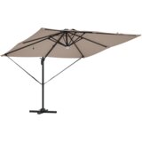 vidaXL Kantilever Roma parasol z LED lučmi Taupe 286x285x270 cm Aluminij | Shoptok.si