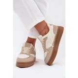 Boto Women's Platform Sneakers with Sheepskin Beige Frelina | Shoptok.si