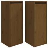 Furnova Stenska omarica 2 kosa medeno rjava 30x30x80 cm trdna borovina, (21949775) | Shoptok.si