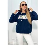 Kesi Sweatshirt with Voyage inscription navy blue Cene