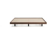 Kave Home Rjava zakonska postelja iz masivne breze brez vzglavja z letvenim dnom 180x200 cm Norlen – | Shoptok.si