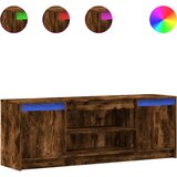Maison Chic TV omarica - TV stojalo - Televizijska omarica LED dimljeni hrast 139,5x34x50 cm inženirski les, (21701663) | Shoptok.si