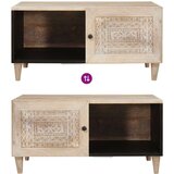 vidaXL Klubska miza s polico Bež 80 x 50 x 40 cm trden mangov les | Shoptok.si