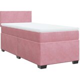 vidaXL Box spring postelja z vzmetnico roza 90x190 cm žamet | Shoptok.si