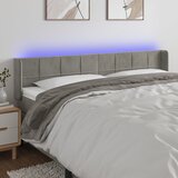 vidaXL LED uzglavlje svjetlosivo 183x16x78/88 cm baršunasto Cijene