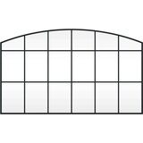 vidaXL Stensko ogledalo črno 100x60 cm obokano železo | Shoptok.si