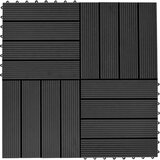 vidaXL pločice za trijem 11 kom WPC 30 x 30 cm 1 m² crne Cijene