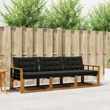  Set vanjskih sofa 3 kom. Prirodna i crna | shoptok.hr