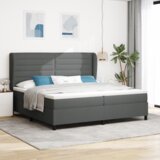 vidaXL Posteljni okvir z vzmetnico Temno siva 200x200 cm Tkanina | Shoptok.si