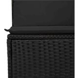  6-dijelni set vrtnih sofa s jastucima crni od poliratana | shoptok.hr