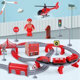 Woopie električni vlak s helikopterom i vozilima - 92 el. | shoptok.hr