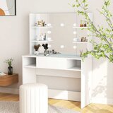  Stolić za šminkanje s LED svjetlima 100x40x135 cm MDF bijeli | shoptok.hr