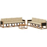 vidaXL Zunanja garnitura za sedenje z blazino 9 pcs Naravna in bež, (5000271489) | Shoptok.si