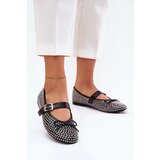 Boto Embellished Ballet Flats With Bow And Strap Black Zdivisa | Shoptok.si