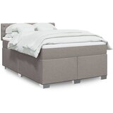vidaXL Box spring postelja z vzmetnico taupe 140x190 cm blago Cene