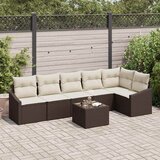  Sjedeća garnitura za vrt 7 kom. Smeđa i krem poliratan 288,5 x 123,5 x 85 cm | shoptok.hr